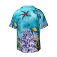 thumbnail image 6 of Lafuoo Corals and Tropical Fish Pattern Men's Cuban Collar Short Sleeve Shirt, Button-Down Resort Beach Pocket Shirt-Medium, 6 of 7