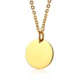 thumbnail image 1 of Women Tone Initial Necklaces with Coin Charm Stainless Steel Disc Pendants, 1 of 5