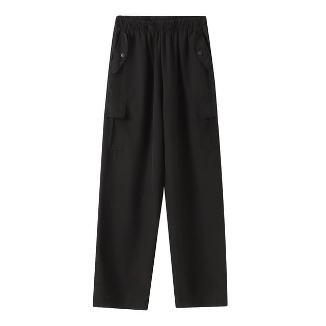 GDREDA Girls Wide Leg Pants Children Pants Ice Silk Overalls Children Summer Pants Spring Pants