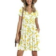 thumbnail image 2 of XXLvision Womens Wrap V Neck Short Sleeve Floral Vacation Mini Dress, 2 of 4