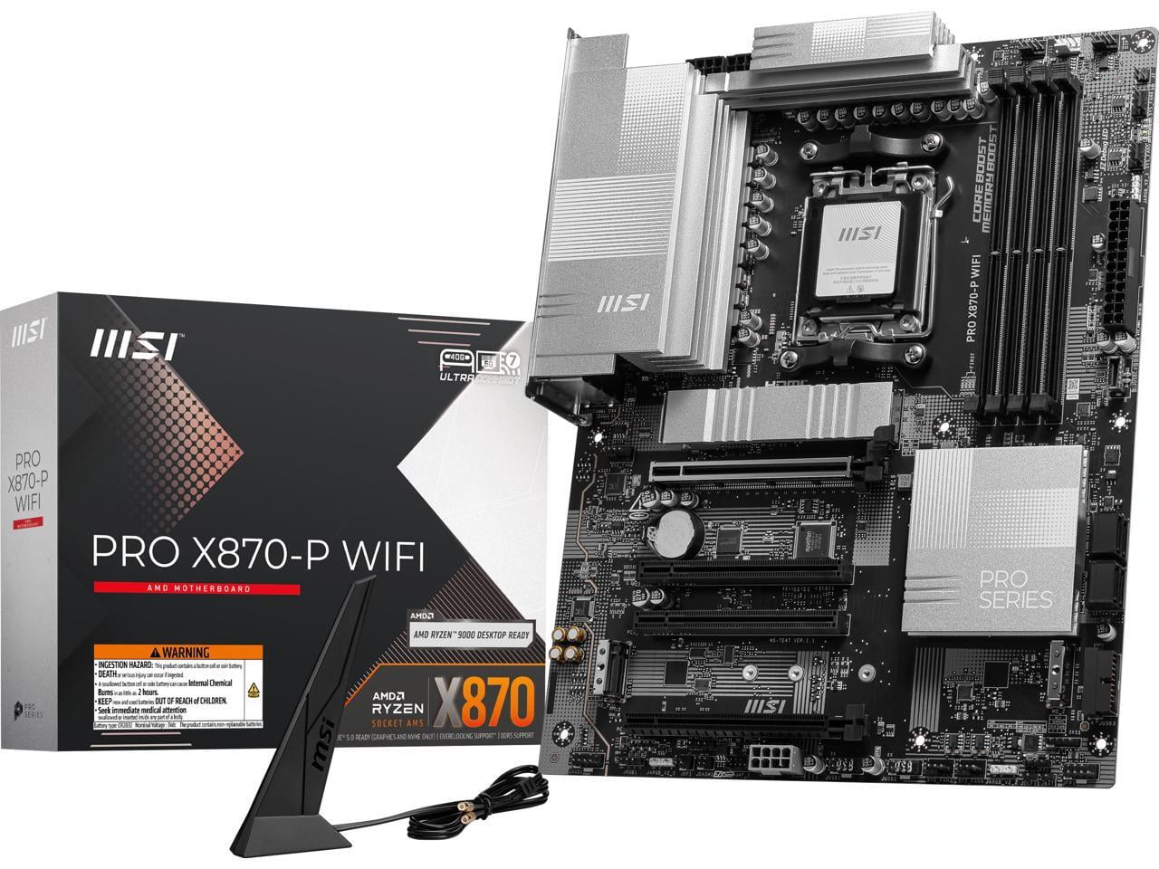 MSI X870-P WIFI Gaming Desktop Motherboard - AMD X870 Chipset - Socket AM5 - ATX (prox870-pwifi)
