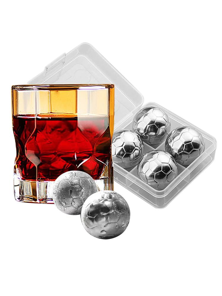 6Pcs Whiskey Stones Bar Chilling Cooling Rock Reusable Stainless Steel Ice Cubes 