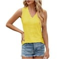thumbnail image 4 of Besolor Women's Summer Tank Tops V Neck Lace Sleeveless Eyelet T-Shirts Casual Solid Color Going out Dressy Blouse, 4 of 6