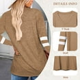 thumbnail image 2 of TEMOFON Sweatshirts for Women Long Sleeve Shirts Fall Tops Clothing Color Block V Neck Pullover Tunic Tops T Shirt Casual Dressy Blouses Khaki Tops, 2 of 7