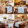 thumbnail image 4 of Blue Pumpkin Table Runner - 60 Inch Long Fall Thanksgiving Harvest Rustic Farmhouse Cotton and Linen Blended Dress Scarves Farmhouse Table Runner for Kitchen Dining, Coffee Table, 13" x 60", 4 of 8