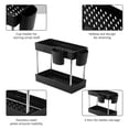 thumbnail image 2 of Irfora Organizador debajo del fregadero Estante para debajo del fregadero Estante de almacenamiento debajo del fregadero de 2 niveles con 2 portavasos Estante de almacenamiento para baño Cocina Irfora Bandeja de almacenamiento, 2 of 7