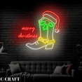 thumbnail image 2 of C-CRAFT Cowboy Boot Christmas Wall Art Led Light Neon Sign For Cowboy Bar Pub Decor, 2 of 4