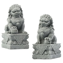 OUNONA 1 Pair of Mini Lion Sculpture Animal Statue Micro Landscape Garden Ornament Decoration