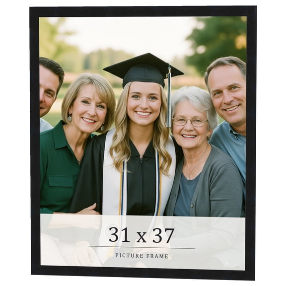 31x37 Frame Black Real Wood Picture Frame Width 0.75 inches | Interior Frame Depth 0.5 inches |