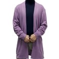 thumbnail image 5 of Long Cardigan for Men Vintage Shawl Collar Open Front Slim Fit Sweaters Jacket Fashion Solid Long Sleeve Knit Sweater Overcoat, 5 of 7