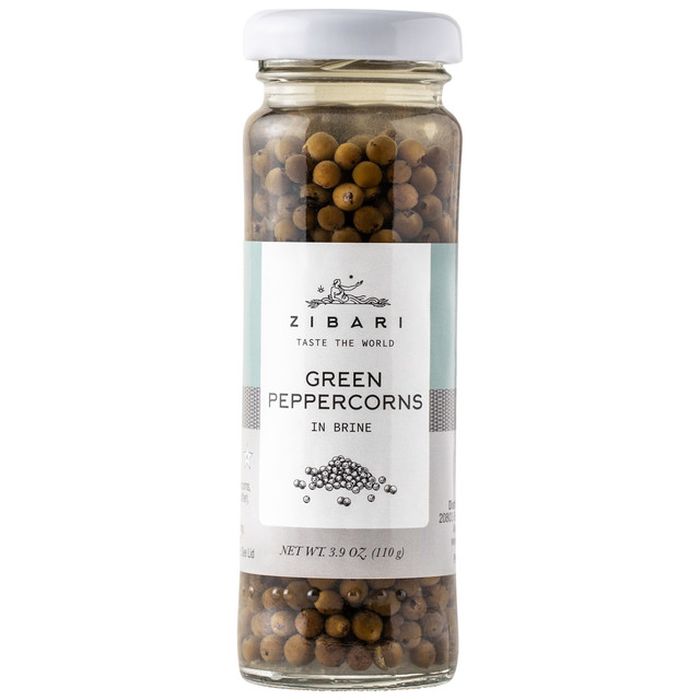 Zibari Green Peppercorns in Brine Kosher 3.9 Oz (110g) 12 Pack Product from India