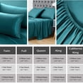 thumbnail image 6 of Haperlare Bamboo Sheets California King 4 Pcs Cool Bed Sheets Deep Pocket Soft Smooth and Breathable Bedding Fitted Sheet, Teal, 6 of 9