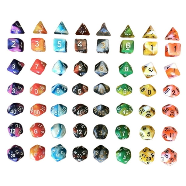 Juego de dados digitales de varios lados, juegos de dados, suministros para fiestas, accesorios 8 conjuntos
