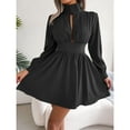 thumbnail image 1 of Vestido mini con corte, vestido de cuello alto de color sólido Vestido mini con corte, vestido de cuello alto de color sólido Aspecto llamativo, 1 of 7