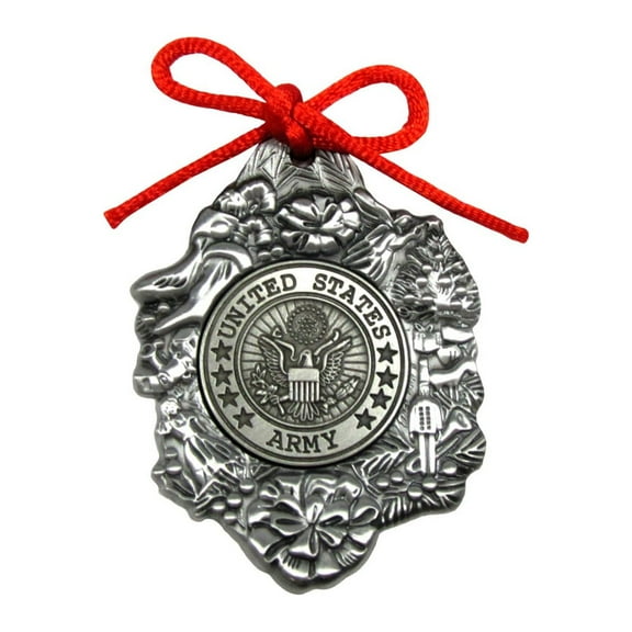 Metal US Army Seal Christmas Tree Ornament USA Military Veteran Xmas Gift Topper