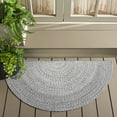 thumbnail image 3 of SAFAVIEH Braided Evangeline Bordered Machine Washable Reversible Area Rug, Grey, 2' x 4' Half Moon, 3 of 13