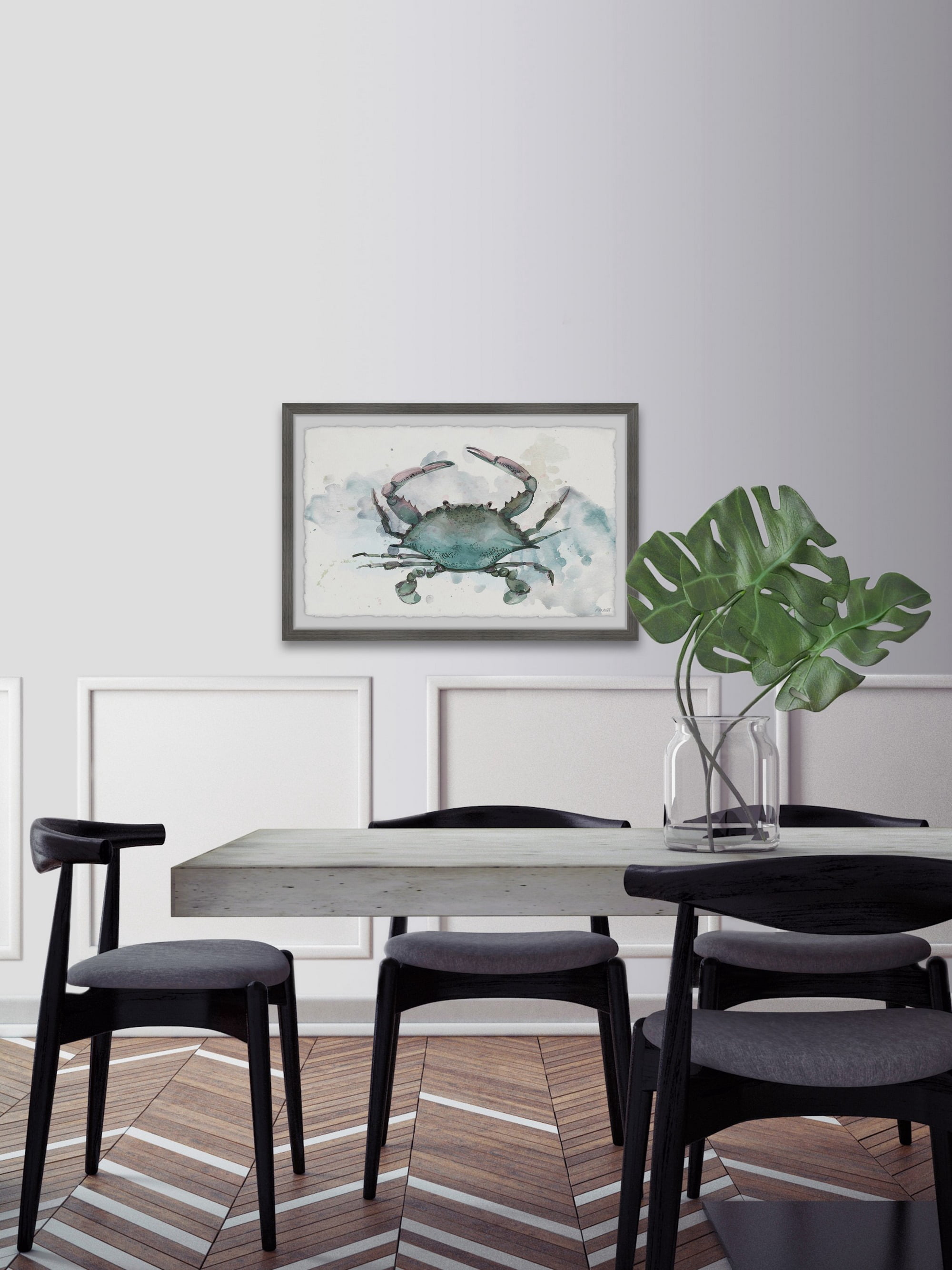 Crabby 30.00 in x 20.00 in Framed Painting Art Prints, by Marmont Hill