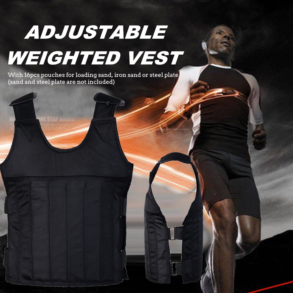 ASEWUN Adjustable Weighted Vest Max 44 lb Comfortable Body Weighted