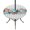Blue Coral / Grey Plaid, variant on Round Outdoor Tablecloth with Umbrella Hole and Zipper, Blue Starfish Beach Tablecloth with Elastic Waterproof, Summer Conch Coral Coastal Wood Grain Patio Table Covers for 55" - 60" Pool Tables