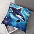 thumbnail image 7 of Space Killer Whale Funny Throw Pillow Covers Plush Cushion Protect Case for Sofa Bedroom, 7 of 7