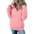 thumbnail image 2 of Womens Sweatshirt Casual Long Sleeve Quarter Zip Pullover Lightweight Sweatshirts Tops Fall Fashion Outfits 2025 Pink M, 2 of 5