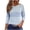 Light Blue, variant on Cilsoka 3/4 Sleeve Shirts for Women Fall Striped Crew Neck Business Casual Tops Loose Three Quarter Length Work Blouses