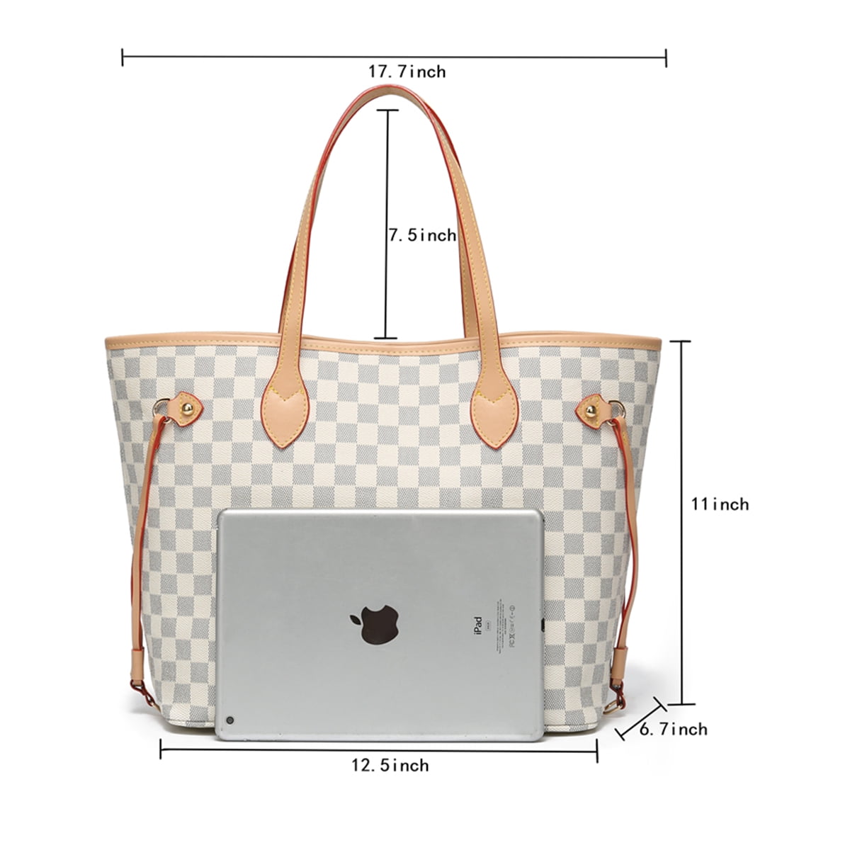 Checkered Leather Tote — nor.