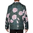 thumbnail image 3 of INSPIRE CHIC Men's Suit Jacket Floral Print Notched Lapel Casual One Button Blazer 34 Pink Navy, 3 of 5
