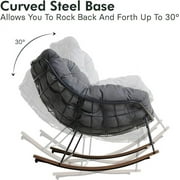 Grand Patio Outdoor 2-Piece Rocking Chairs, Oversized Padded Cushion Rocker for Porch, Gray