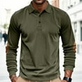 thumbnail image 5 of Resicozy Men's Corduroy Shirts Solid Color 2025 Fall Half Button Long Sleeves Shirt Casual Work Collared Shirts Army Green XL, 5 of 9