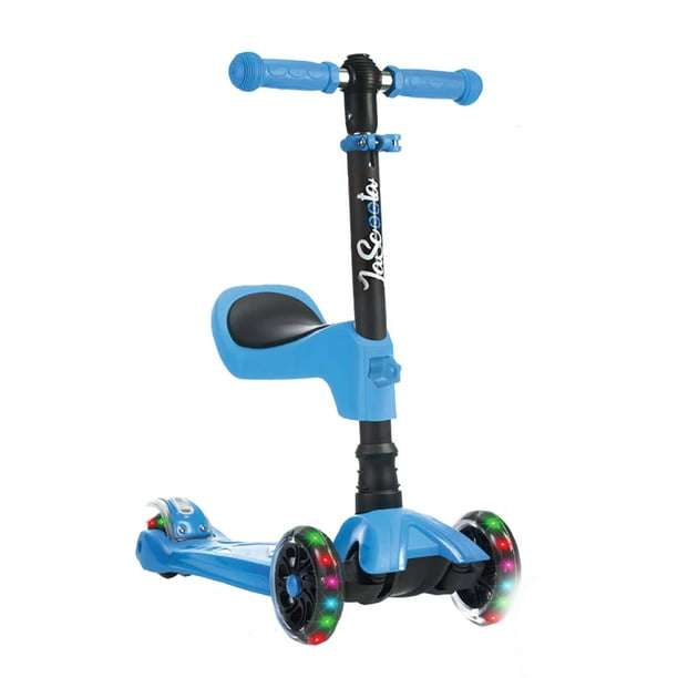 LaScoota Kids Kick Scooter With Light Up Wheels Age 2 To 12 Year Old 