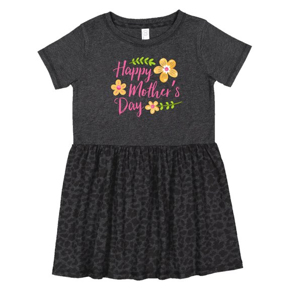 Inktastic Happy Mothers Day with Flowers Girls Toddler Dress