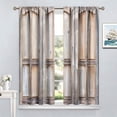 thumbnail image 4 of Barn Door Curtains, Wooden Rustic Village Farmhouse Western Country Farm Retro Woods Vintage Print Pattern Window Drapes for Living Room Bedroom Drape 2 Panel Set,42x63 Inch, 4 of 6
