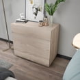 thumbnail image 2 of Lines 35''x 32'' 4 Wood -Drawer Dresser, Chest, Modern 4 Drawer Dresser, Bedroom Chest for Kids Room, Bathroom, Closet, Entryway, Hallway White Finish Cordoba Beige, 2 of 6