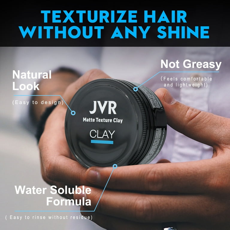 JVR Hair Clay, Medium Hold Matte Finish, 2.86oz, For All