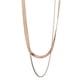 thumbnail image 1 of Collar de espiga de doble capa, joyería minimalista de moda, largo, para mujeres y niñas, oro rosa, 1 of 3