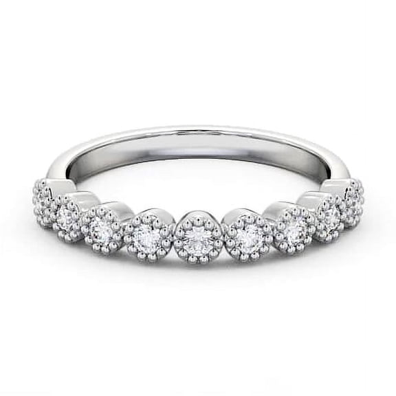 Nerra Jewel 14K White Gold Plated Wedding Anniversary Ring - 0.6 Ct VVS1/D Round Cut Lab Created Simulated Diamond Ring - Dainty Engagement Wedding Diamond Ring for Women's - Party Wear Diamond Rings