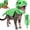 Green, variant on MIRUXO Pet Dinosaur Costume - 3D Skeleton Design Glow in the Dark | Cozy Plush 3D Halloween Cat/Dog Skeleton Costume, Realistic Dino Skeleton Costume