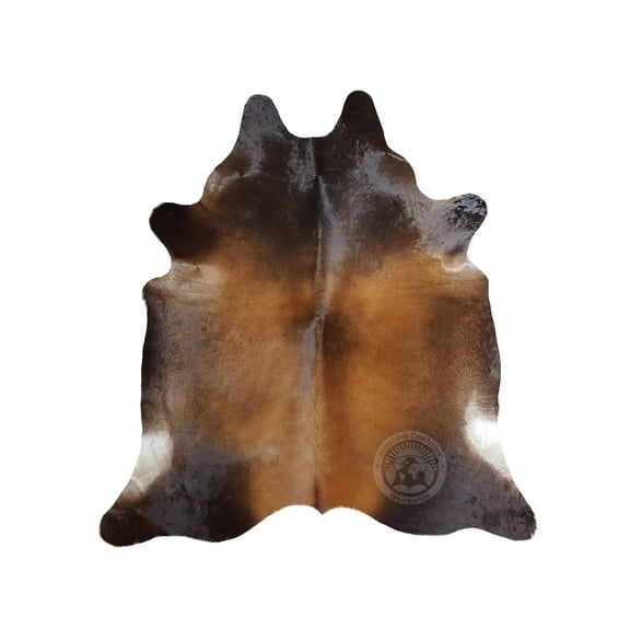 Genuine Mahogany Honey Cowhide Rug Large 6 x 6 - 7 ft. 180 x 220 cm