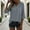 Gray, variant on Womens V-Neck Blouse 3/4 Sleeve Cotton Linen Blend Loose Fit High Low Hem Casual Summer Top Pink,Size S