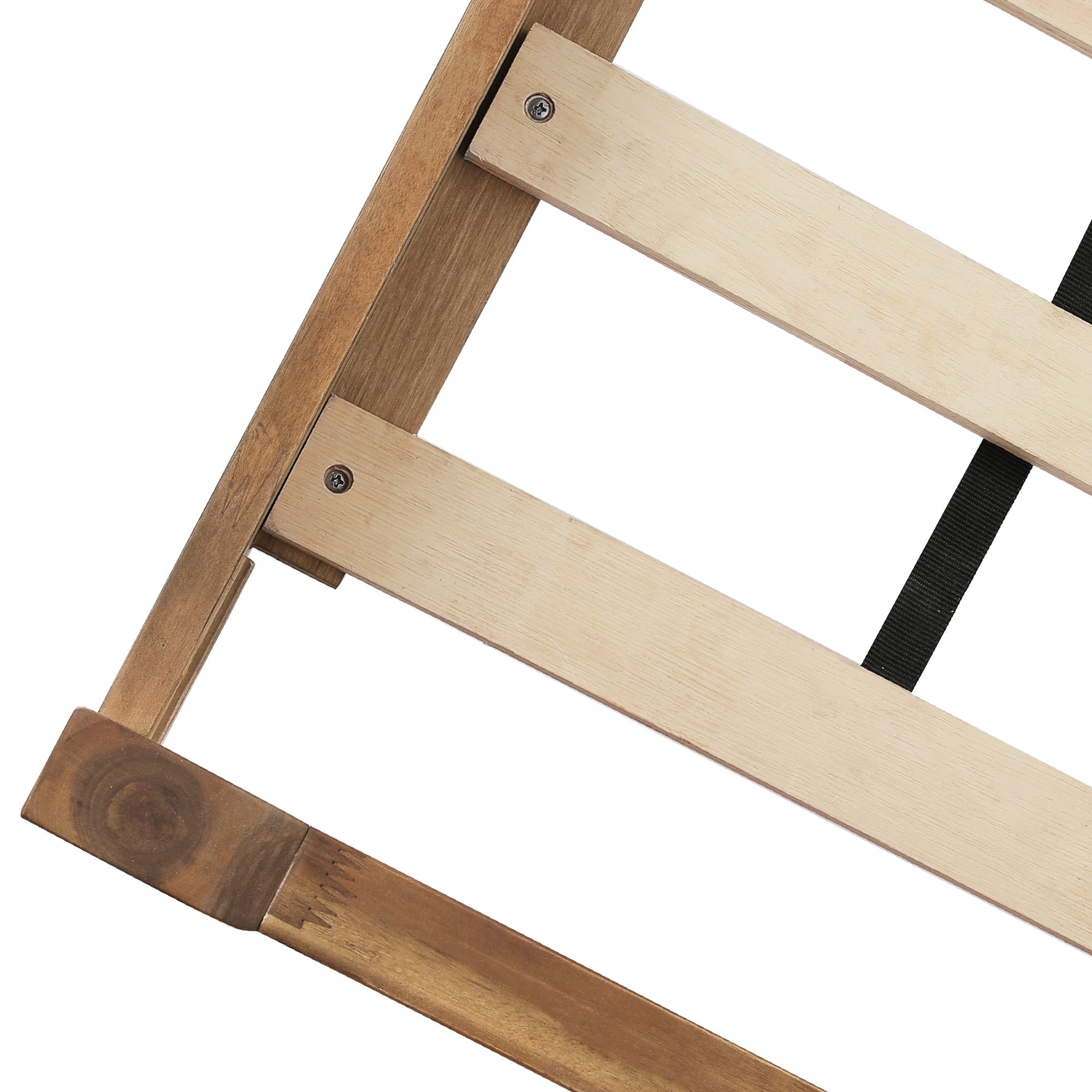 DYCANPO Queen Bed Frame with Headboard, Acacia Wood Platform, Non-Slip&Without Noise, Dark Wood