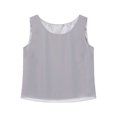thumbnail image 3 of Yartina Womens Summer Dressy Chiffon Blouses Round Neck Sleeveless Tunic Tops Office Work Shirts Top Grey XL, 3 of 5