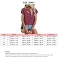 thumbnail image 7 of Women Petal Sleeve Top Casual V Neck Plain Color Dressy Loose Fit Summer Basic Tee Top Red Purple XL, 7 of 7
