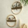 thumbnail image 2 of Wooden Bead Round Garland Farmhouse Decor Decoration Bohemian Wall Front Door Decoration,Small Wooden Beads, 2 of 7