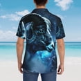 thumbnail image 4 of Disketp Celestial Ram Night Sky Hawaiian Shirts for Men,Mens Casual Short Sleeve Button Down Shirts Beach Shirt,3X-Large, 4 of 7