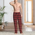 thumbnail image 2 of Hirioo Red Black Plaid for Women's PJ Pajama Pants Sleep Pants Women's Home Trousers with Pockets,S-3XL-X-Large, 2 of 6
