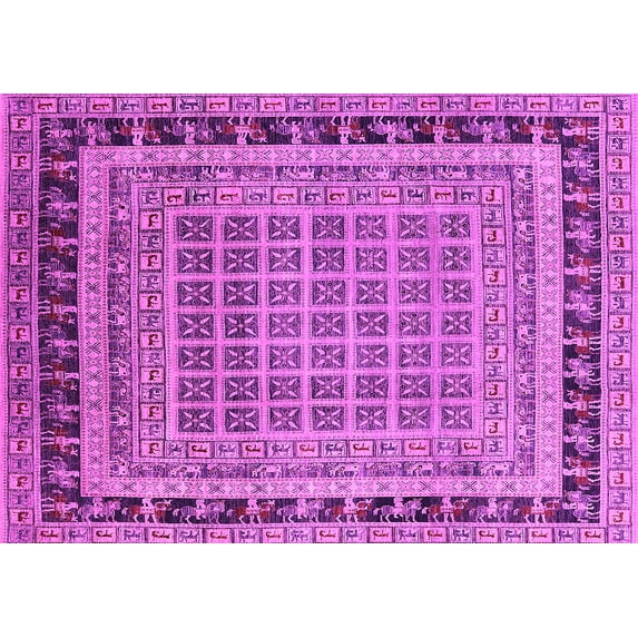 Ahgly Company Indoor Rectangle Oriental Pink Industrial Area Rugs, 2' x 3'