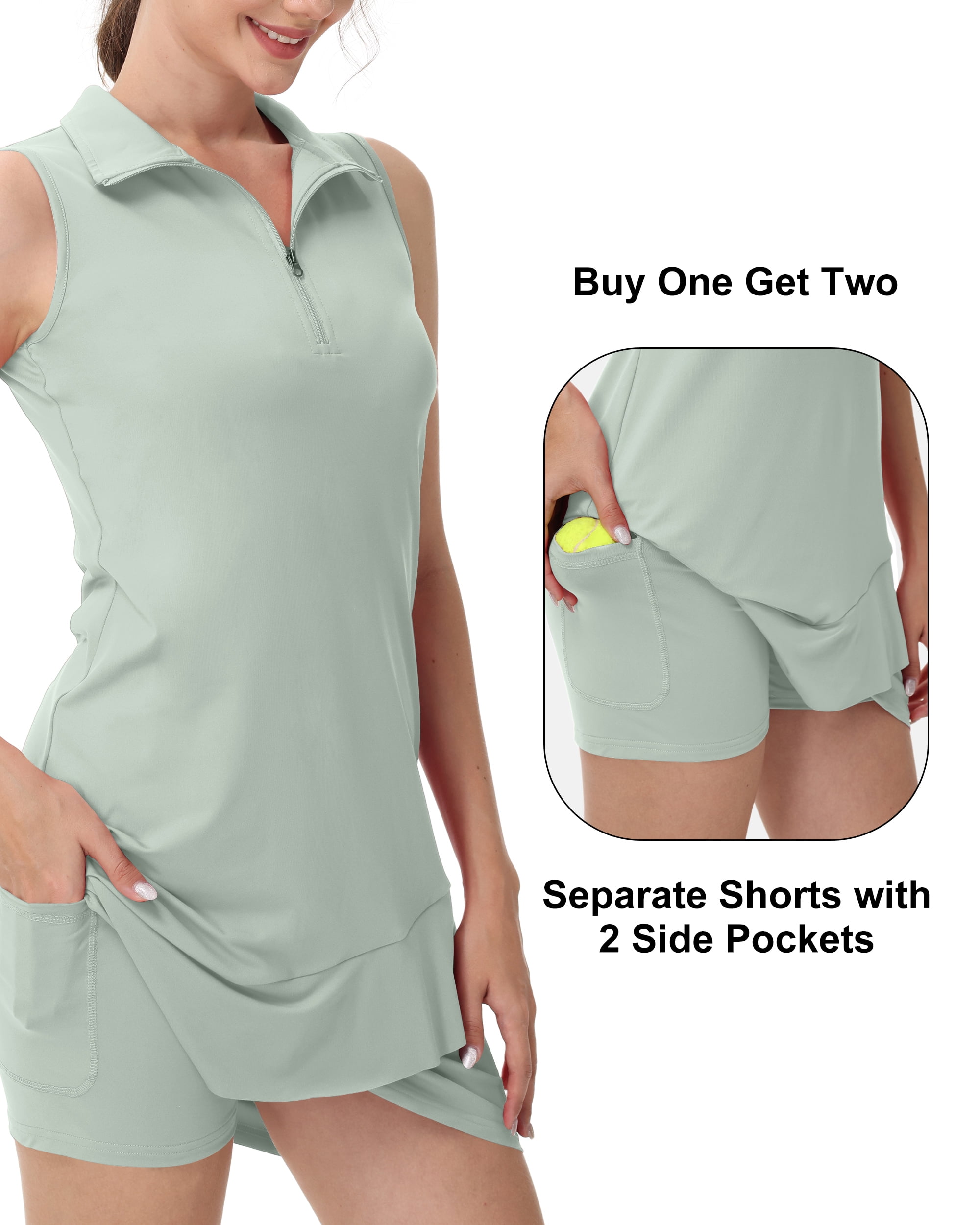 Tennis Dress for Women Golf Outfits with Shorts and Pockets Sleeveless Active Exercise Athletic Dresses for Women