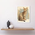 thumbnail image 2 of Ocicat Cat with Turquoise Rosette Pattern Fur Modern Watercolour Illustration Art Print Framed Poster Wall Decor 12x16 inch, 2 of 5