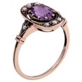 thumbnail image 2 of 10k Rose Gold Vintage Style Genuine Oval Amethyst and Cultured-Pearl Ring, 2 of 5